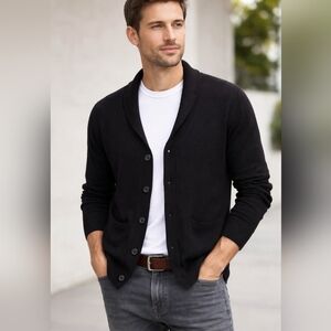 Paul Jones Black Button-Up Cardigan Sweater Men’s Small NWT